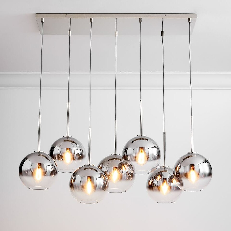 Sculptural Glass 7-Light Globe Chandelier - Metallic Ombre | west elm